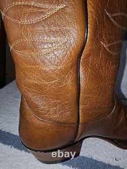 EUC VTG DAN POST Full Genuine Bison Leather Western Cowboy Boots Sz11 B USA