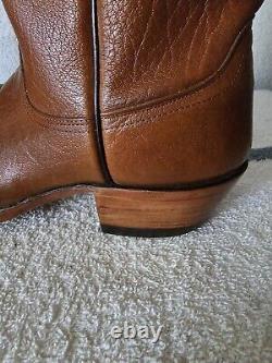 EUC VTG DAN POST Full Genuine Bison Leather Western Cowboy Boots Sz11 B USA