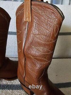 EUC VTG DAN POST Full Genuine Bison Leather Western Cowboy Boots Sz11 B USA