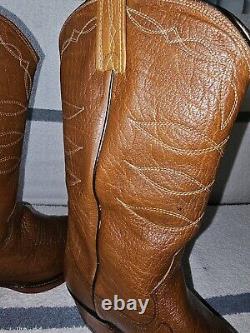 EUC VTG DAN POST Full Genuine Bison Leather Western Cowboy Boots Sz11 B USA