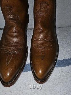 EUC VTG DAN POST Full Genuine Bison Leather Western Cowboy Boots Sz11 B USA