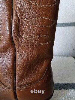 EUC VTG DAN POST Full Genuine Bison Leather Western Cowboy Boots Sz11 B USA