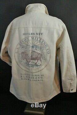 EUC! Vtg Polo Country Ralph Lauren Chore Jacket Little Wolf Milling Utah Bison