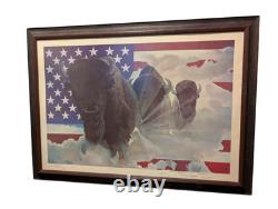 Emilie Touraine Print of Bison/Buffalo Phillip Whitehawk's Album Encore Signed