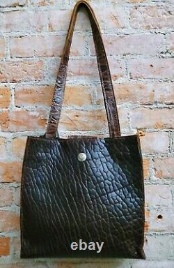 Eternal Perspective Bison /Crocodile Leather Tote Bag with Turquoise Slab Tassel