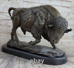 Extra LRGE Barye Bronze Bison Buffalo American Western South West Sculpture Sale