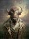 FANTASY BISON ART PRINT, Farm Victorian Animal Buffalo Vintage Suit Poster Decor
