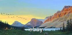 FRASE Original Painting WOLF BISON OWL RAVEN FIRST NATIONS Canada Art GEESE