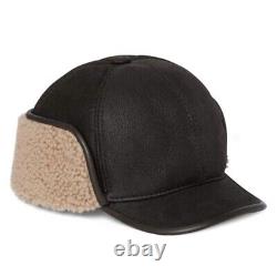 Filson Bag Sheepskin Trapper Hat 20204535 Bison Calfskin Leather Flap MADE USA