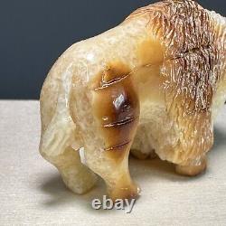 Fossilized Ivory Artisan Miniature Bison Carving