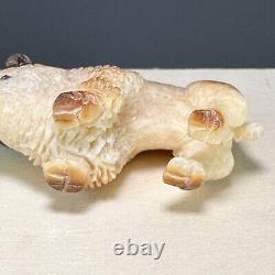 Fossilized Ivory Artisan Miniature Bison Carving
