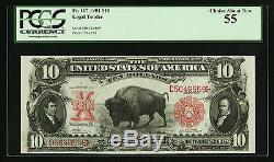 Fr. 117 1901 $10 Ten Dollars Bison Legal Tender Pcgs Au-55