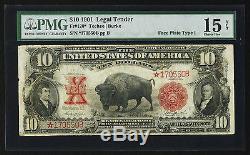 Fr. 120 1901 $10 Ten Dollars Bison Legal Tender Pmg Choice Fine-15