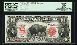 Fr. 121 1901 $10 Star Bison Mule Legal Tender Note Pcgs Very Fine-30