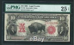Fr. 122 $10 1901 Legal Tender Bison Note PMG VF 25 EPQ