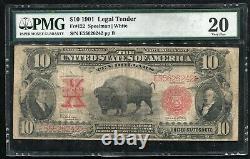 Fr. 122 1901 $10 Ten Dollars Bison Legal Tender United States Note Pmg Vf-20