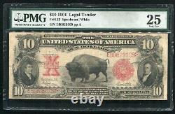 Fr. 122 1901 $10 Ten Dollars Bison Legal Tender United States Note Pmg Vf-25(b)