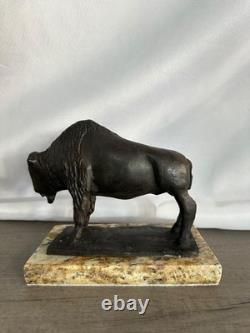 Francois Pompon Buffalo Bronze Sculpture Signed And Numbered Francois Pompon Buffalo Bronze Sculpture Signed And Numbered