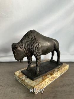 Francois Pompon Buffalo Bronze Sculpture Signed And Numbered
