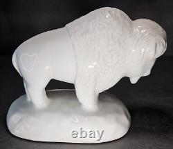 Frankoma Pottery White Buffalo Bison Joniece Frank Limited Edition 882 Of 2000