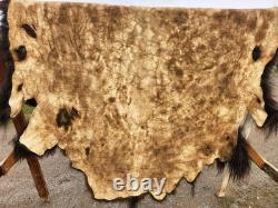 Fresh Tanned Wild Montana Yellowstone Bison Buffalo Robe Blanket Leather Antler