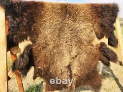 Fresh Tanned Wild Montana Yellowstone Bison Buffalo Robe Blanket Leather Antler