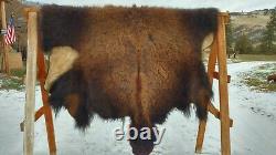 Freshly Tanned Wild Montana Yellowstone Bison Robe Blanket Shed Antler Leather
