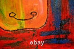 GUILLAME CORNEILLE Original Signed Vintage Modern Abstract Bull WPA Oil Painting