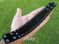 Genuine Alligator rustic gold black Bison leather cuff bracelet customize to siz