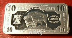 Genuine American BuffaloBison Silver Bar United States 10 Troy oz. 999 Silver
