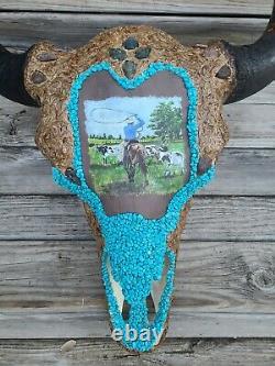 Genuine Bedazzled Bison Skull 33 wide