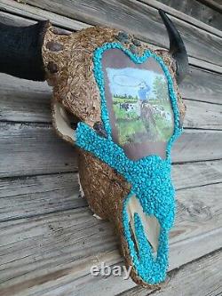 Genuine Bedazzled Bison Skull 33 wide