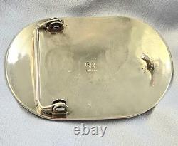 George Begay Handmade Navajo Sterling Silver Bison Belt Buckle 39grams