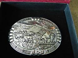 Gist Cowboy Break Away From The Herd Buffalo Bison Belt Buckle New In Box