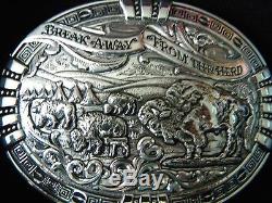 Gist Cowboy Break Away From The Herd Buffalo Bison Belt Buckle New In Box