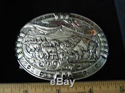 Gist Cowboy Break Away From The Herd Buffalo Bison Belt Buckle New In Box