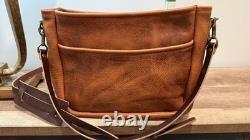 Go Forth Goods EUC Medium Rennie Peanut Bison Leather Crossbody Bag