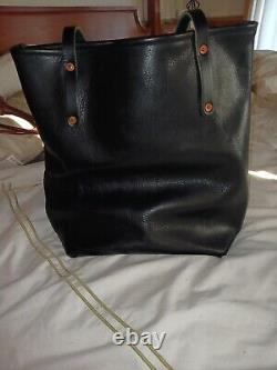 Go Forth Goods Large Slim Avery Black Bison Tote