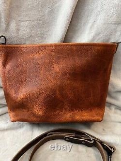 Go Forth Goods Small Handleless Avery Tangerine Bison Mocha Details and Straps