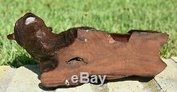 Great Large 10 1/2 Vintage Hand Carved American Buffalo Bison Wooden Figure