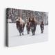 Group of Bison in Snow Large Canvas Art Photo 36 x 24 made in the USA