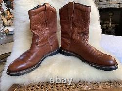 HS Trask Bison Leather Boots Mens Size 8.5 Vibrant Made in USA Brown