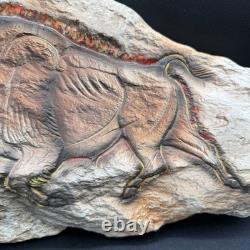 Hagen Renaker Bison Buffalo Ceramic Rock Wall Plaque 1950s RARE