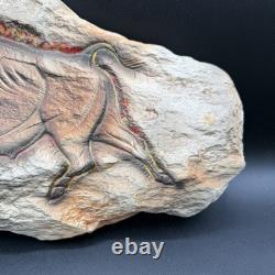 Hagen Renaker Bison Buffalo Ceramic Rock Wall Plaque 1950s RARE
