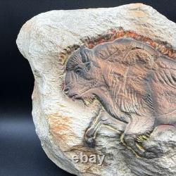 Hagen Renaker Bison Buffalo Ceramic Rock Wall Plaque 1950s RARE
