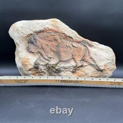 Hagen Renaker Bison Buffalo Ceramic Rock Wall Plaque 1950s RARE