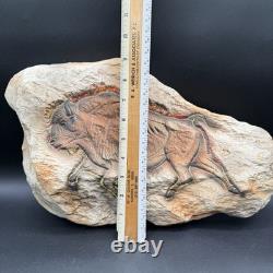 Hagen Renaker Bison Buffalo Ceramic Rock Wall Plaque 1950s RARE