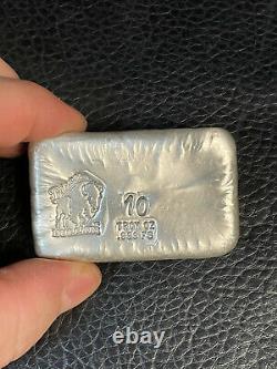 Hand Poured Bison Bullion 10 Troy Ounce. 999 Fine Silver Bar Nebraska