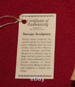 Handcarved Navajo Sculpture Bison/Buffalo 4 X 4 COA Artist R. Tody (signed)