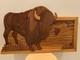 Handcrafted Bison Buffalo 3D Intarsia Multiple Woods Art Portrait Sign Plaque